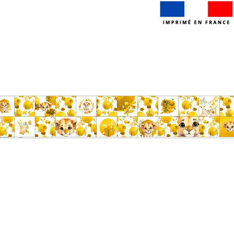 Coupon lingettes lavables motif lionceau aquarelle