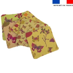 Coupon lingettes lavables motif papillons d'automne jaune - Création Lili Bambou Design