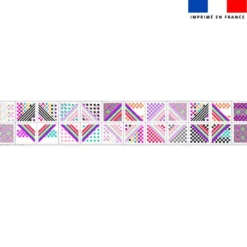 Coupon lingettes lavables motif damier arc-en-ciel - Création Lili Bambou Design