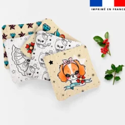 Coupon lingettes lavables motif chien tattoo - Création Jolifox