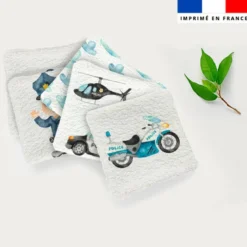 Coupon lingettes lavables motif policier aquarelle