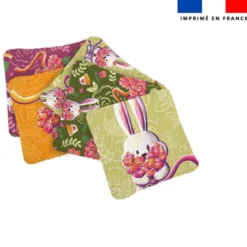 Coupon lingettes lavables motif lapin printanier - Création Stillistic