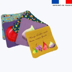 Coupon lingettes lavables motif fruits et feuilles - Création Cat&Colours