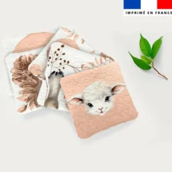 Coupon lingettes lavables motif agneau aquarelle