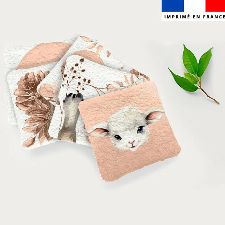 Coupon lingettes lavables motif agneau aquarelle