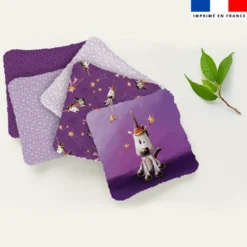 Coupon lingettes lavables motif licorne - Création Stillistic