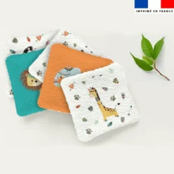 Coupon lingettes lavables motif animaux indiens
