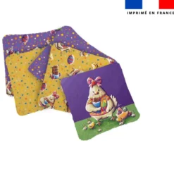 Coupon lingettes lavables motif poule et oeufs de Pâques - Création Stillistic