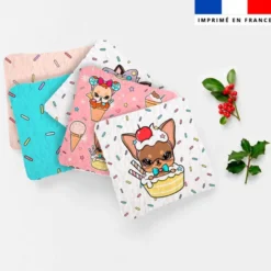 Coupon lingettes lavables motif chien icecream - Création Jolifox