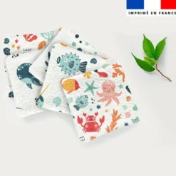 Coupon lingettes lavables motif animaux de l'océan