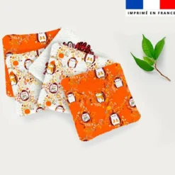 Coupon lingettes lavables motif hérisson d'automne