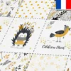 Coupon lingettes lavables motif ambiance d'hiver jaune or et gris