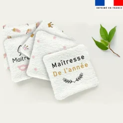 Coupon lingettes lavables motif maîtresse rose et or