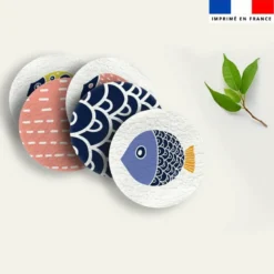 Coupon lingettes lavables motif poissons et écailles