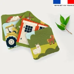 Coupon lingettes lavables motif animaux de la ferme