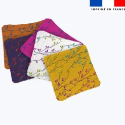 Coupon lingettes lavables motif églantier - Création Cat&Colours