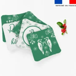 Coupon lingettes lavables motif oiseaux verts - Création Lili Bambou Design