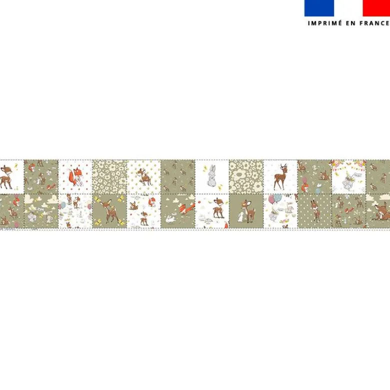 Coupon lingettes lavables motif animaux de la clairière
