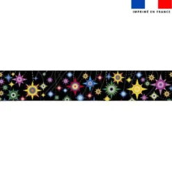 Coupon lingettes lavables motif étoile fond noir - Création Lita Blanc