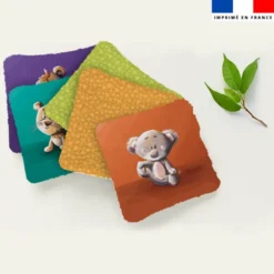 Coupon lingettes lavables motif animaux du monde - Création Stillistic