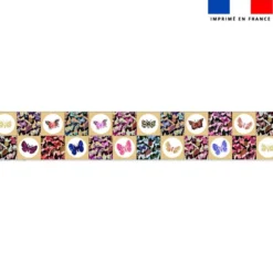 Coupon lingettes lavables motif papillons beige - Création Lili Bambou Design