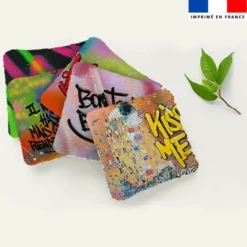 Coupon lingettes lavables motif graffiti street art - Création Alex Z
