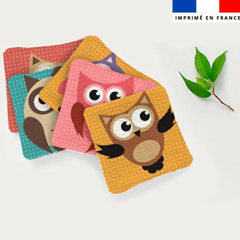 Coupon lingettes lavables motif hibou et chouette