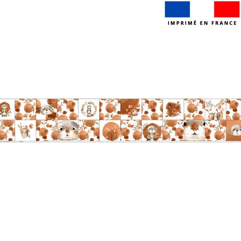 Coupon lingettes lavables motif loutre aquarelle
