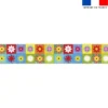 Coupon lingettes lavables motif fleurs multicolores - Création Lita Blanc