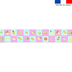 Coupon lingettes lavables motif fruits acidulés vichy - Création Lili Bambou Design