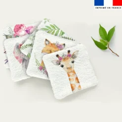 Coupon lingettes lavables motif animaux aquarelle