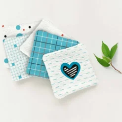 Coupon lingettes lavables motif éléphant bleu