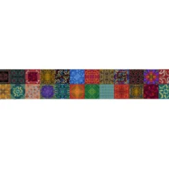 Coupon lingettes lavables motif fleur multicolore - Création Lita Blanc