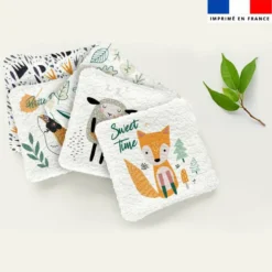 Coupon lingettes lavables motif animaux de la forêt