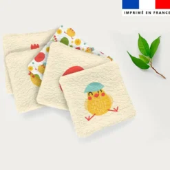 Coupon lingettes lavables motif petit poussin de Pâques