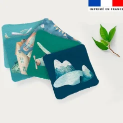 Coupon lingettes lavables motif montgolfière aquarelle
