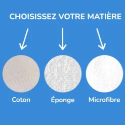 Coupon lingettes lavables motif poisson rose et bleu - Création Lili Bambou Design