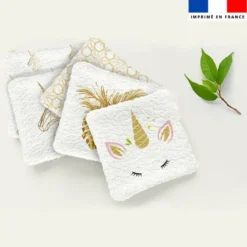 Coupon lingettes lavables motif licorne gold