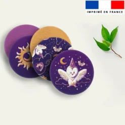 Coupon lingettes lavables rondes motif chouette magicienne - Création Stillistic