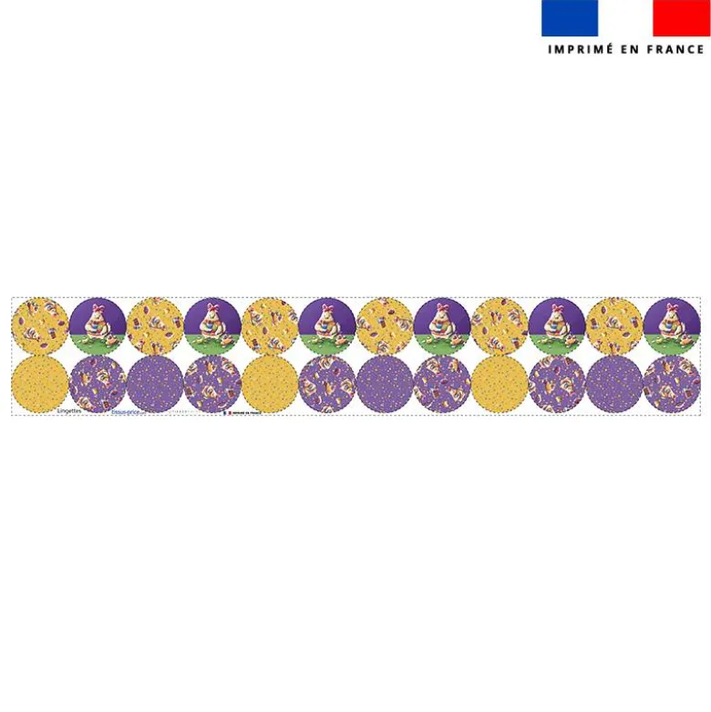 Coupon lingettes lavables rondes motif poule et oeufs de Pâques - Création Stillistic