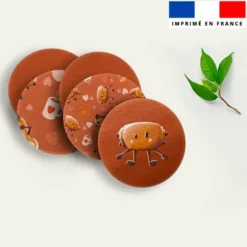 Coupon lingettes lavables rondes motif amis ptit déj - Création Stillistic