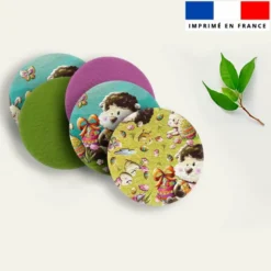Coupon lingettes lavables rondes motif mouton et oeufs de Pâques - Création Stillistic