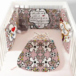 Coupon motif poème rose - Gigoteuse et Tour de Lit - Création Anne-Sophie Dozoul