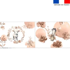 Coupon oreiller imprimé agneau aquarelle