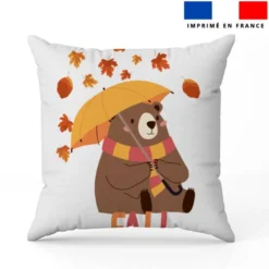 Coupon oreiller imprimé animaux d'automne