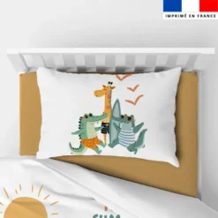 Coupon oreiller imprimé animaux à la plage