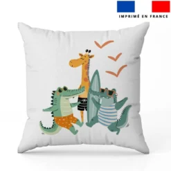 Coupon oreiller imprimé animaux à la plage