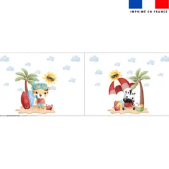 Coupon oreiller imprimé animaux d'été