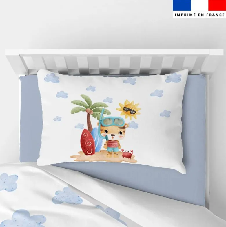 Coupon oreiller imprimé animaux d'été