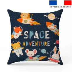 Coupon oreiller imprimé animaux dans l'espace
